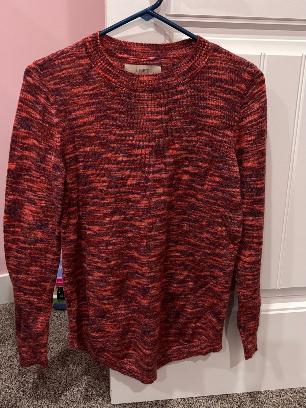 LOFT women’s Red Marled Crewneck Sweater